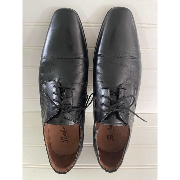 Florsheim Mens Jackson Black Leather Cap Toe Lace-Up Oxford Dress Shoes Size 12D main image 9